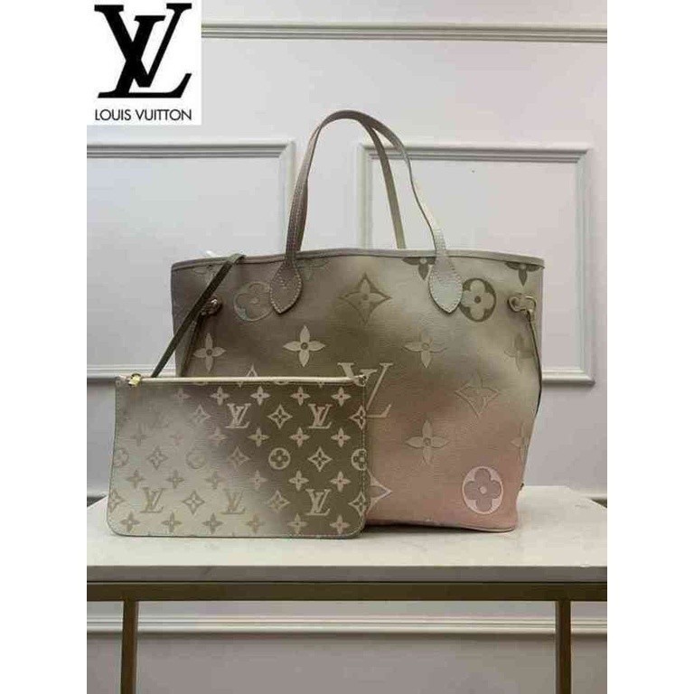 หลุยส์วิตตอง Louis Vuitton กระเป๋า lv m59859 ผู้หญิงสีเทา neverfull ขนาดกลางกระเป๋าถือกระเป๋าตอนเย็นมินิเข็มขัดยาวกระเป๋