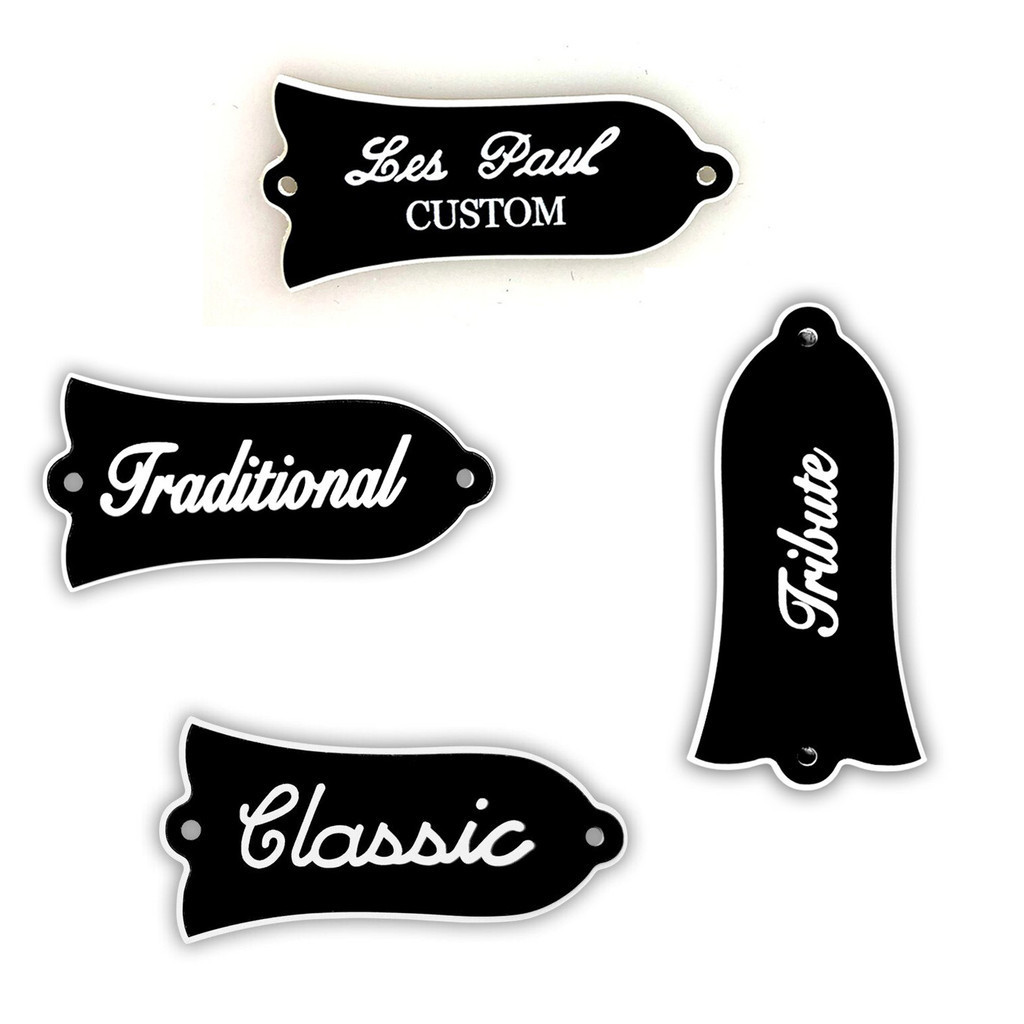 2 Ply White/Black CUSTOM Printing Truss Rod Cover เหมาะกับ Epiphone Style LP ชิ้นส่วนกีตาร์