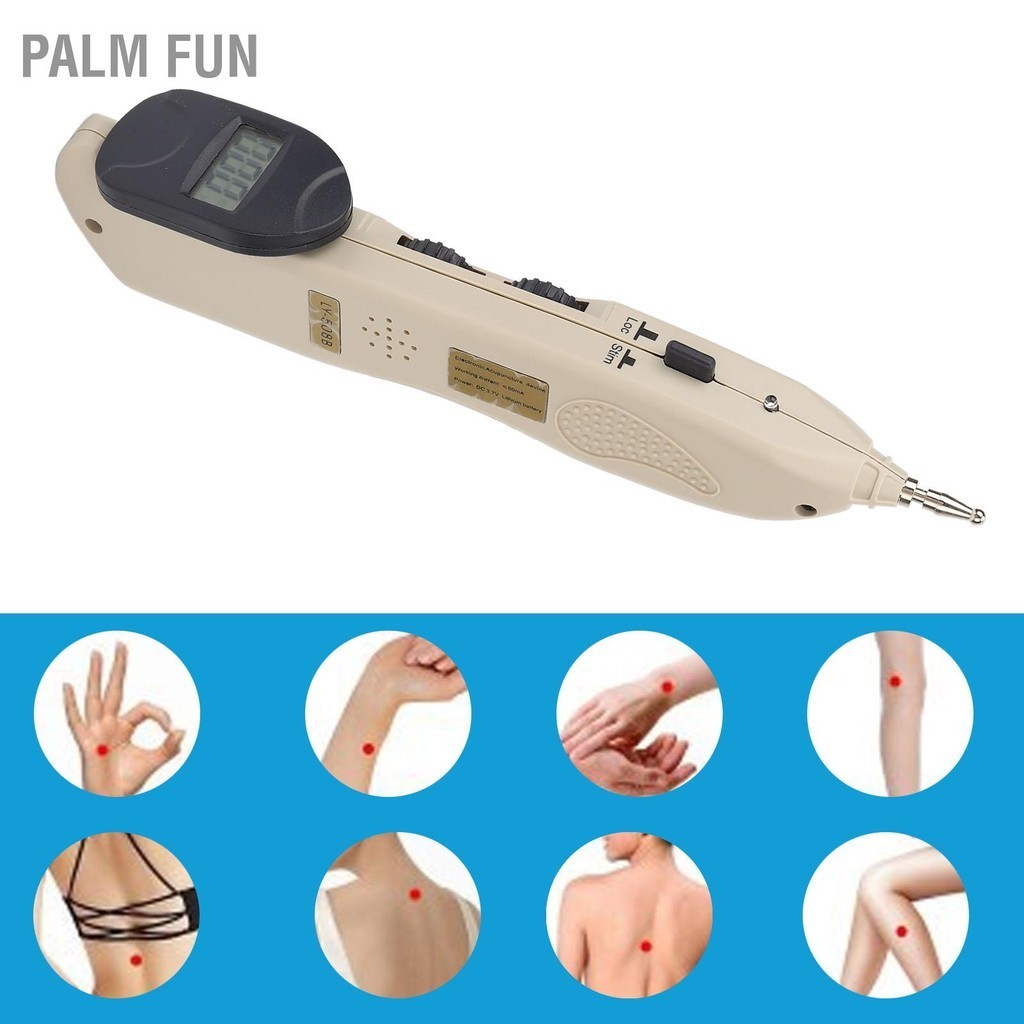Palm Fun ปากกานวดเส้นเมอริเดียนไฟฟ้าปรับความเจ็บปวดลดกระชับผิวผ่อนคลายกล้ามเนื้อปากกาฝังเข็ม