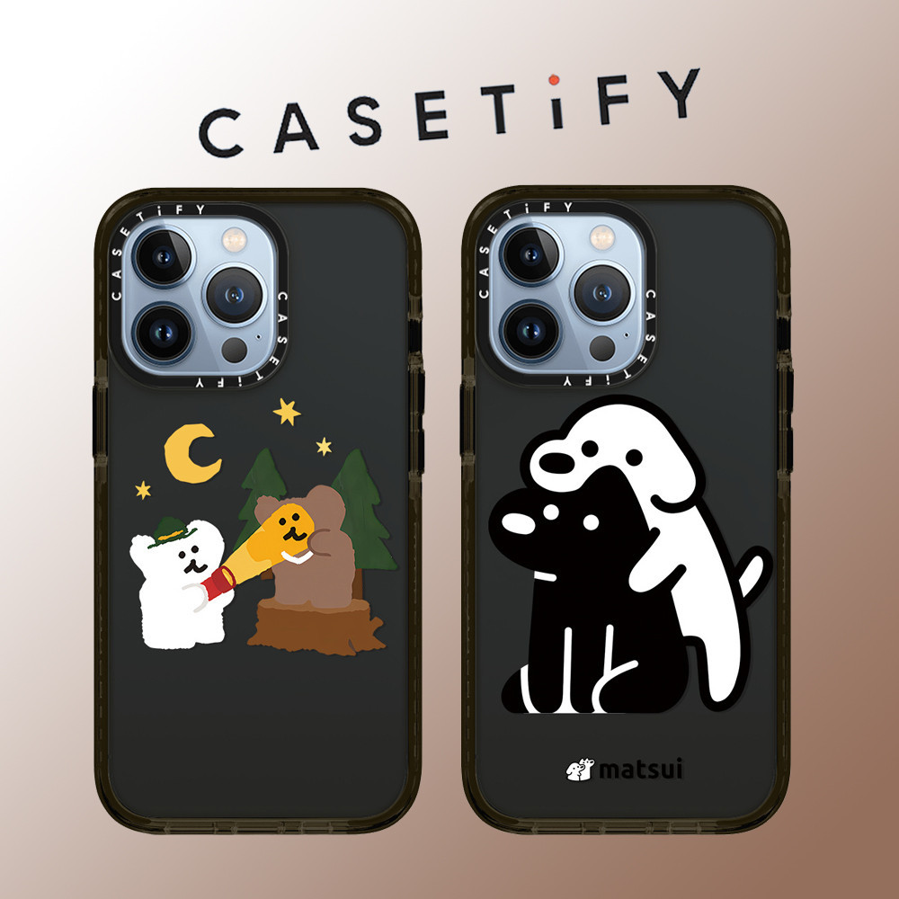 Casetifyy เคสโทรศัพท์มือถือแบบนิ่ม TPU กันกระแทก ลายการ์ตูนหมี สุนัขน่ารัก สําหรับ iPhone 15 Pro Max 14 ProMax plus 13 12 12Pro 12PM 11 11PRO XR