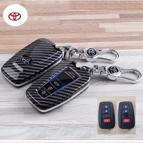 กรอบกุญแจรถ กรอบ-เคส ใส่กุญแจรีโมทรถยนต์ ลายเคฟล่า Toyota C-HR,Cross,Fortuner‎/Camry Minor Change Smart Key