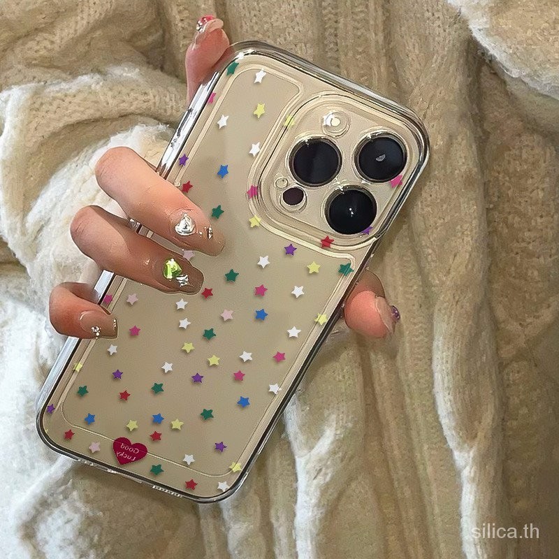 เคสโทรศัพท์มือถือแบบใส กันกระแทก ลายดาว เรียบง่าย สําหรับ iPhone 14 pro max 11promax 13promax 11 12 13 14 15 pro max 14promax 14pro 13pro xr x xsmax