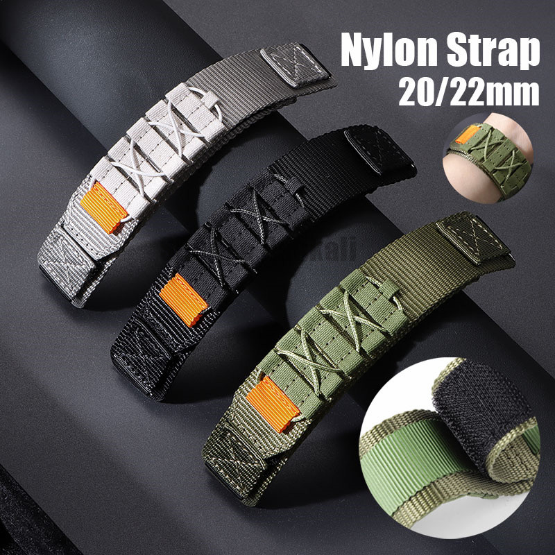 สายนาฬิกาทอไนลอน 20 มม. 22 มม. สร้อยข้อมือกีฬาสากลผู้หญิงผู้ชายห่วงสายรัดข้อมือสําหรับ หัวเว่ย นาฬิกาเปลี่ยนวง
