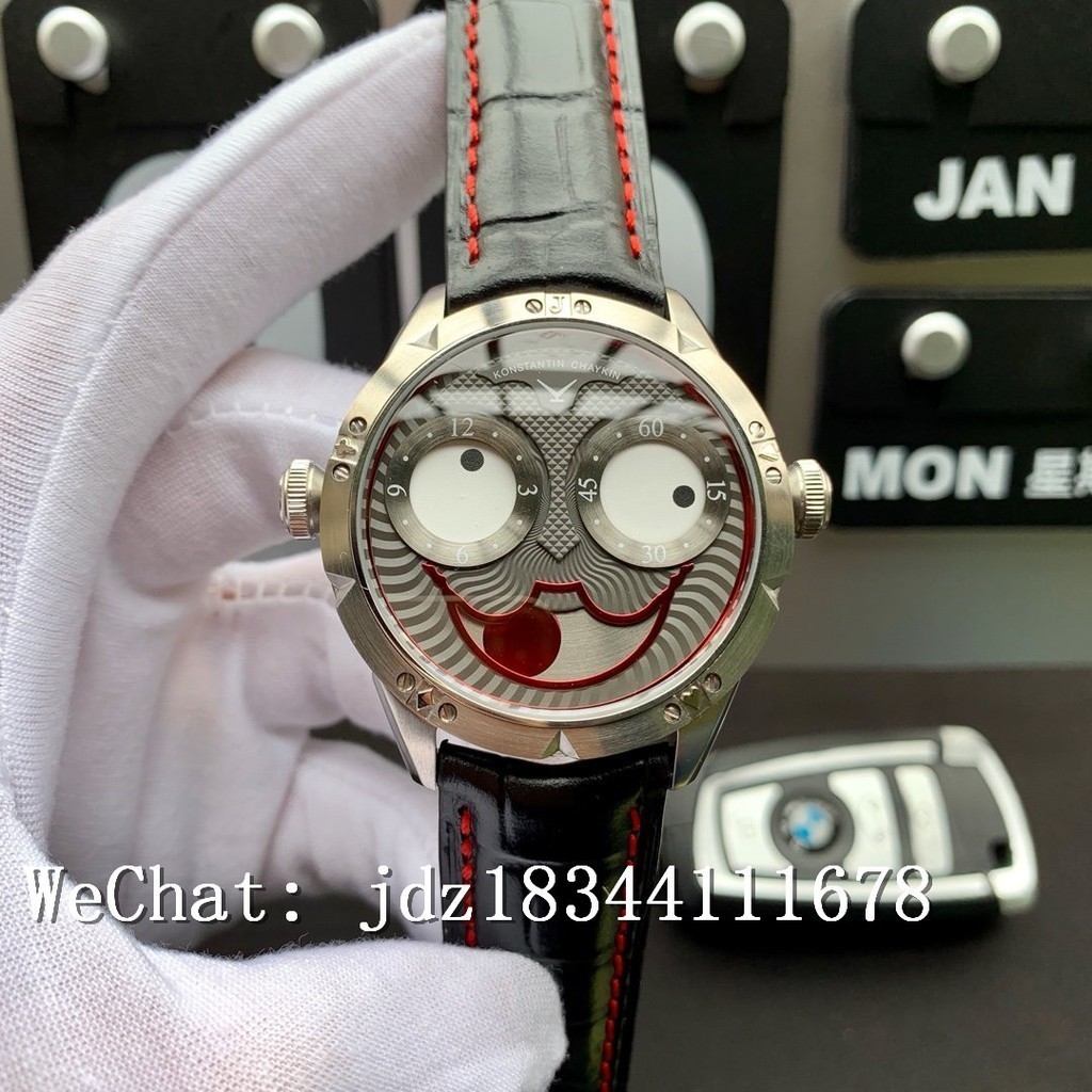 42 มม.ตัวตลกรัสเซีย Konstantin Chaykin นาฬิกาแฟชั่นงานฝีมือต้นแบบ