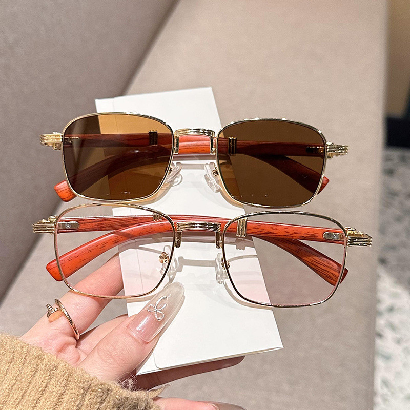 ใหม่luxury Alloy Squareแว่นตากันแดดผู้หญิงผู้ชายแฟชั่นแบรนด์ออกแบบสีดําแว่นตากันแดดหญิงVINTAGE Outdoors Shades UV400 แว่นตา