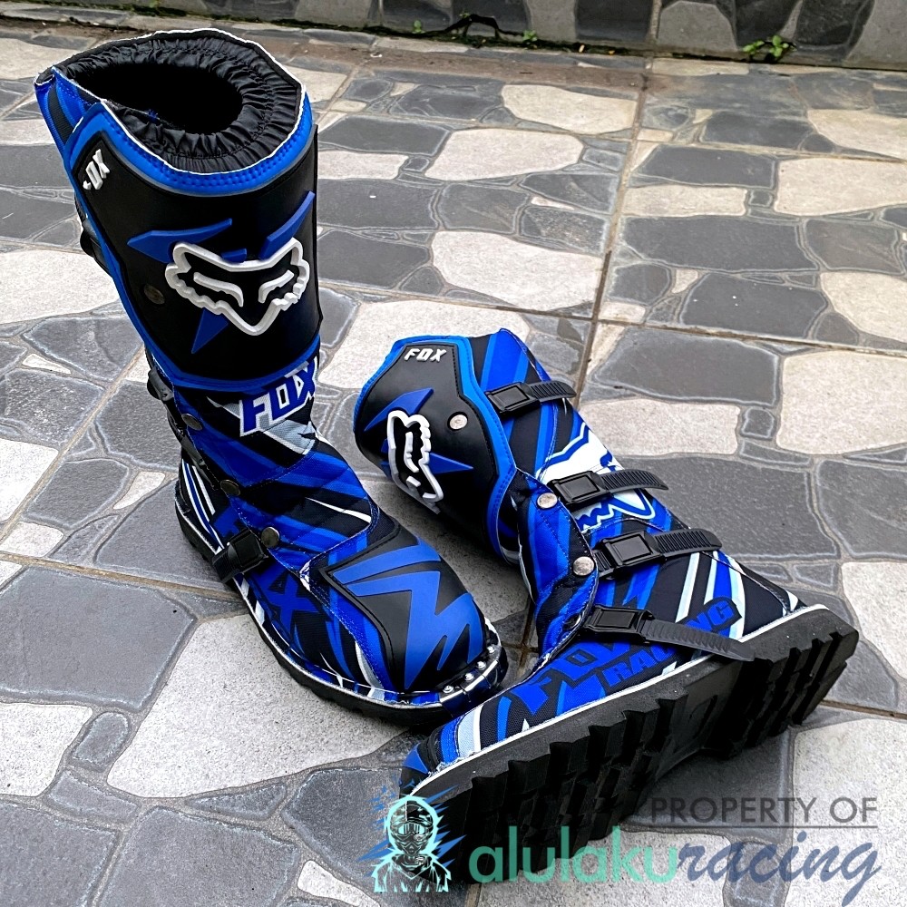 MX Premium Trail Print Shoes with Protector for Touring Motocross Enduro Adventure - F02