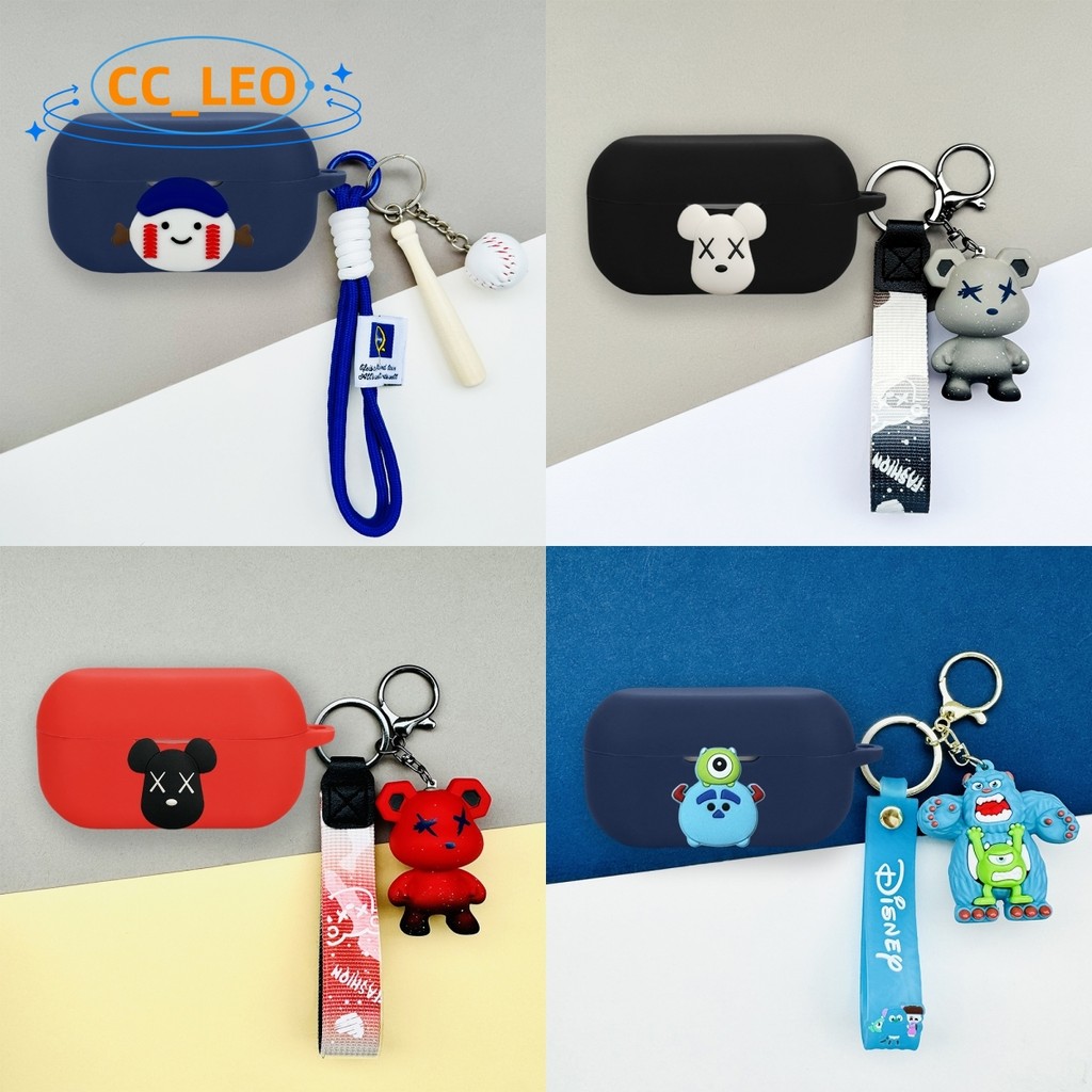 For Technics EAH-AZ100 Case Cartoon Baseball Keychain Cute Rabbit Dinosaur Pendant Silicone Soft Cas