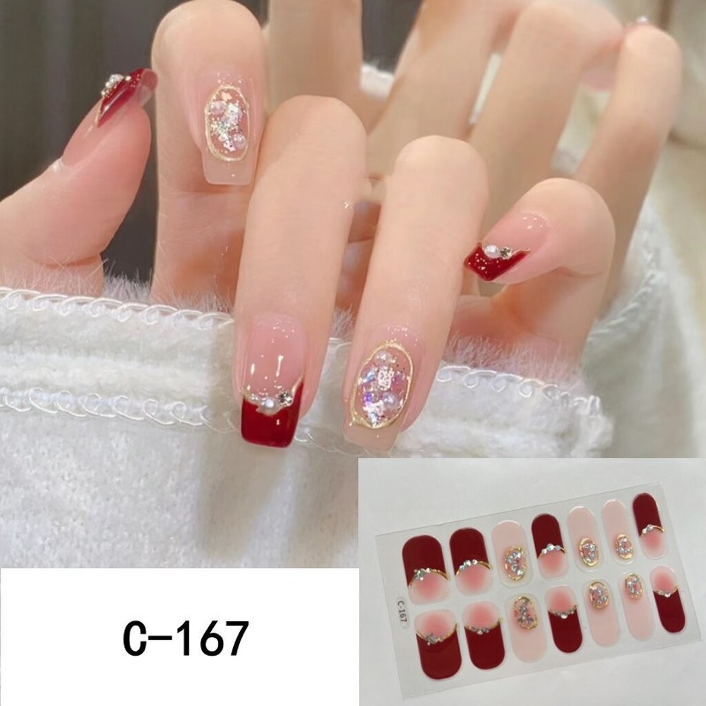 CANDY #C2 ร้านไทย สติกเกอร์ ติดเล็บ ไม่ต้องอบ พร้อมส่ง เล็บมือ ลายสวย