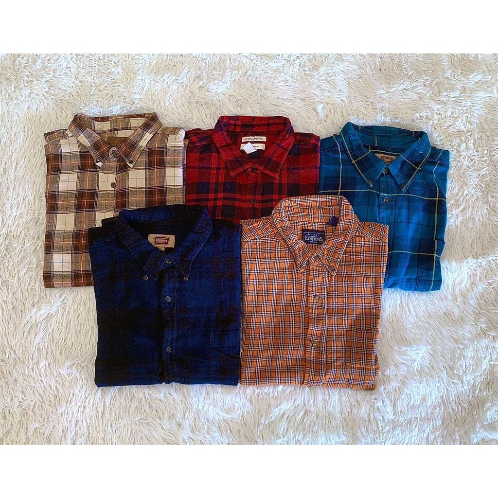 เสื้อเชิ้ตลายสก๊อตแขนยาว  เสื้อทำงาน ใส่ได้ทั้งชายและหญิง งานสภาพดี งานมือสอง นำเข้า - รูปที่ 3