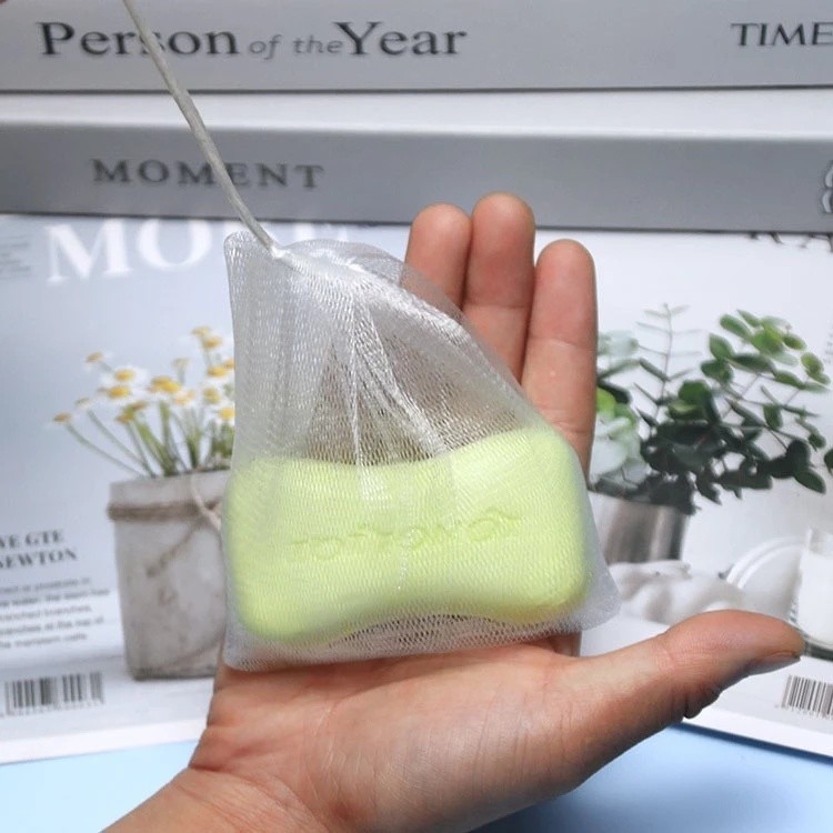 ถุงตาข่ายตีฟอง 2 ชั้น เพิ่มฟอง เนียน นุ่ม ถุงใส่สบู่ ถุงสบู่ ใยขัดตัว ถุงตาข่ายตีฟอง นุ่มละมุน - รูปที่ 3