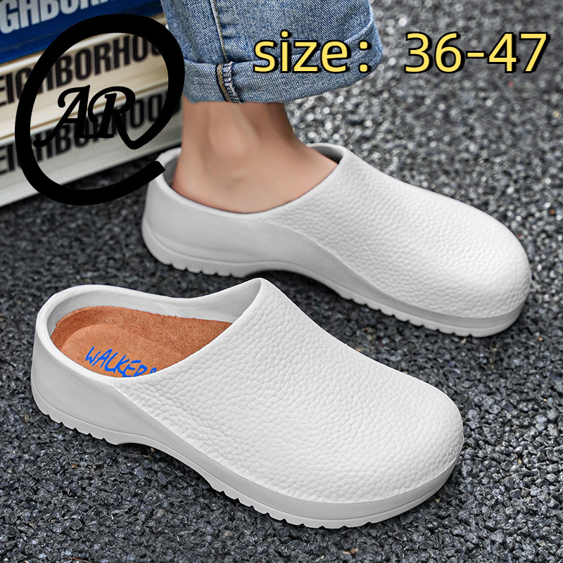 รองเท้าเชฟ47, กันลื่นและกันน้ํานิ้วเท้าหมวก, ผู้ชายระบายอากาศของผู้หญิงรองเท้าแตะเท้าเดียว, รองเท้าพยาบาลพื้นนุ่มของผู้ชาย, รองเท้าท