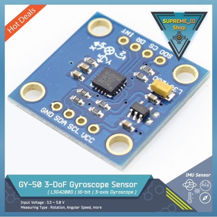 GY50 GY-50 L3G4200D 16-bit 3-DoF 3 แกน Precision Gyroscope เซ็นเซอร์ IMU