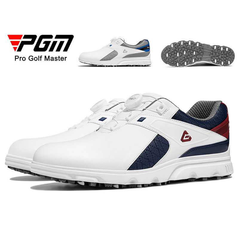 [PGM] GOLF Shoes รองเท้ากีฬาผู้ชาย Knob Laces GOLF รองเท้าผู้ชายรองเท้ากันลื่นกันน้ํา XZ291 GOLF