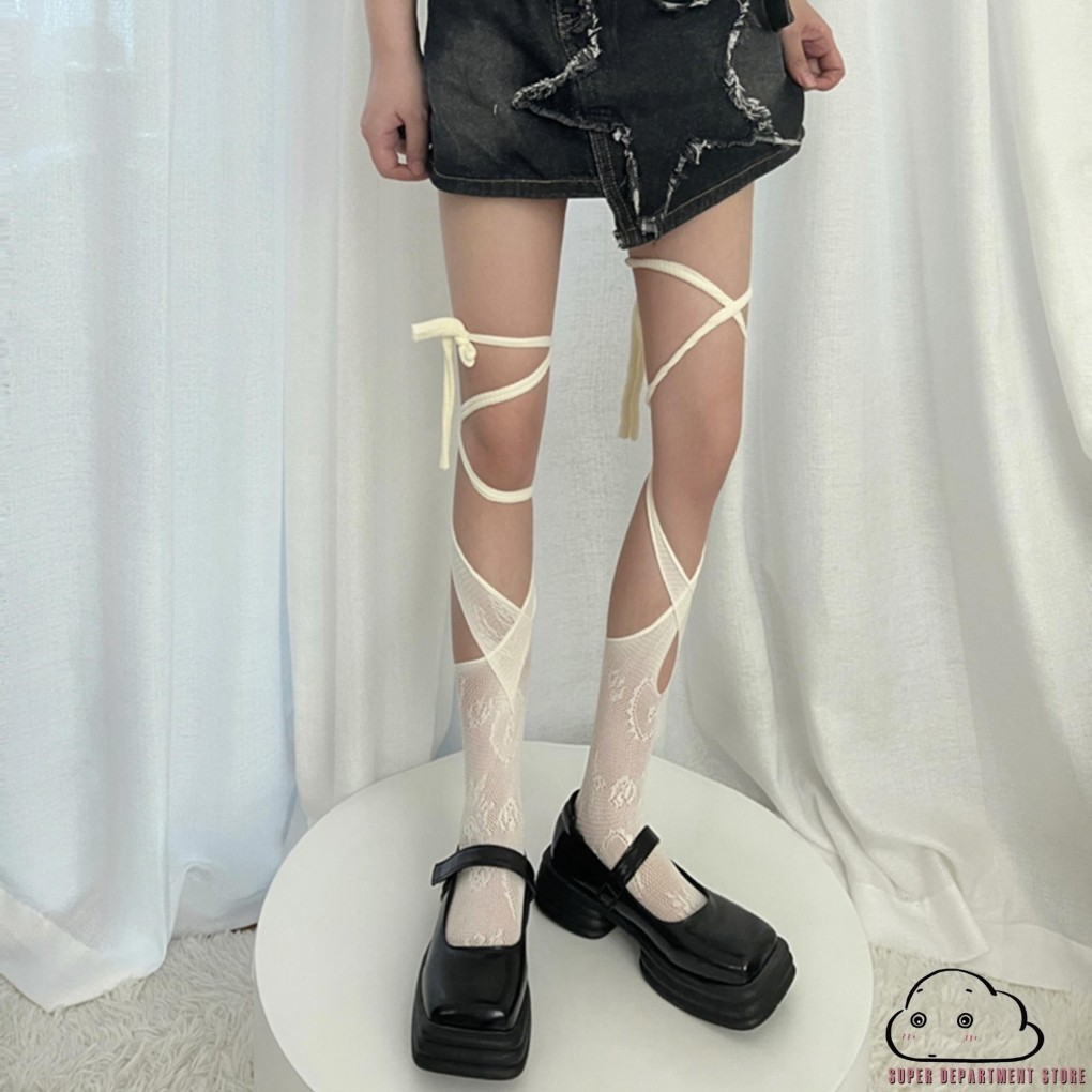 Super- ถุงเท้าลูกไม้ ยาวถึงต้นขา ฤดูร้อน ผ้าเชียร์ ถุงน่อง ผ้าแถบ ไม่สม่ําเสมอ สําหรับผู้หญิง เลดี้ เด็กผู้หญิง