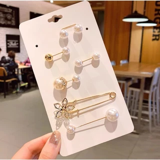 Shop_mklเข็มกลัดไข่มุก ปรับขนาดเอวกางเกง/เสื้อผู้หญิง เข็มกลัดคนท้อง หลากหลายแบบให้เลือก #Y42
