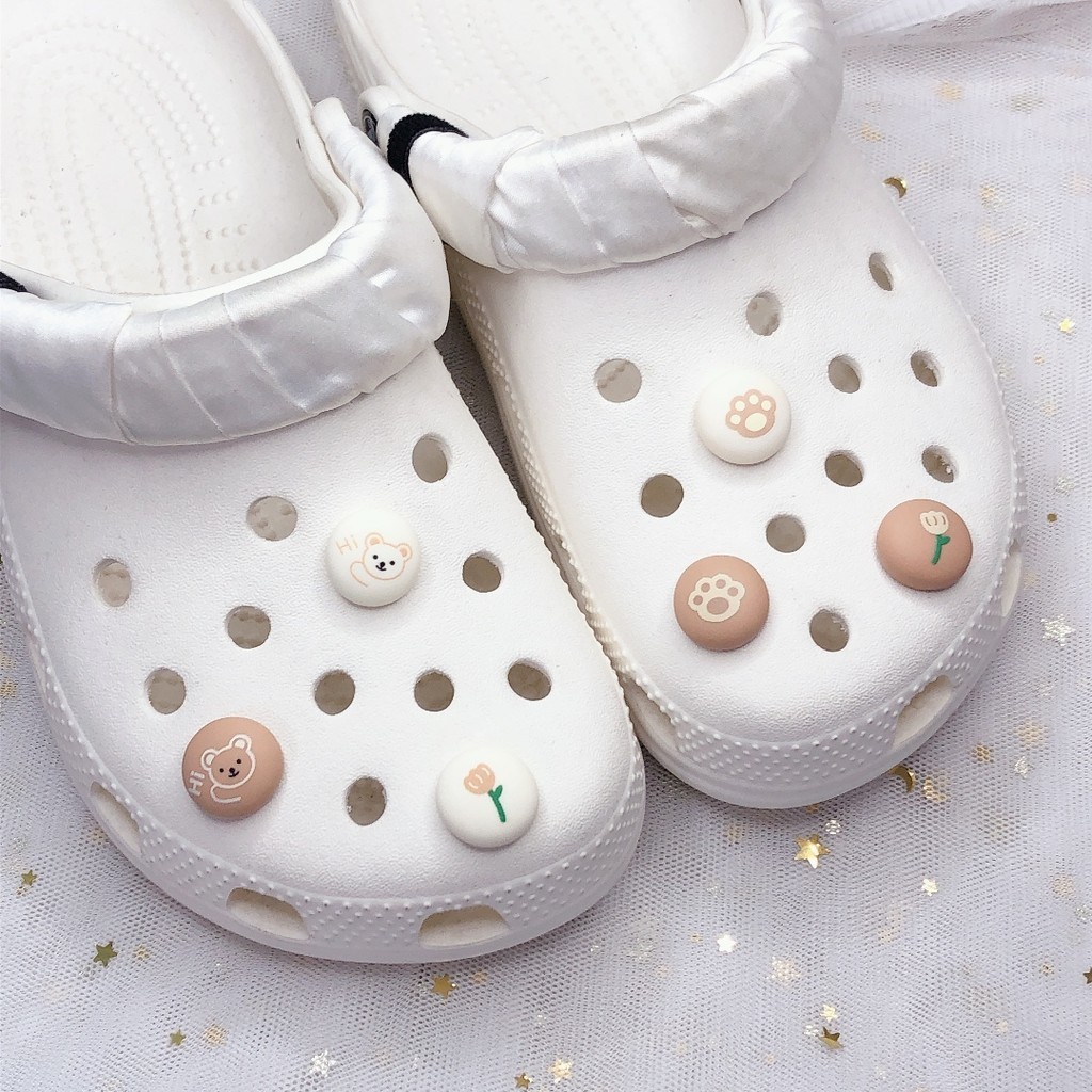 croc Ins คลิปหัวเข็มขัด รูปตุ๊กตาหมี ดาว รัก รองเท้า DIY อุปกรณ์เสริม