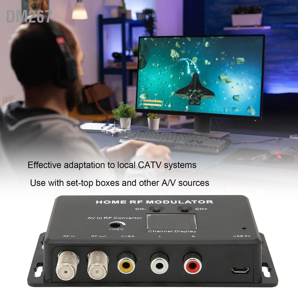 DM267 M70RV TV Link Modulator รองรับ PAL/NTSC Professional AV to RF Converter สำหรับ Source Set Top Box