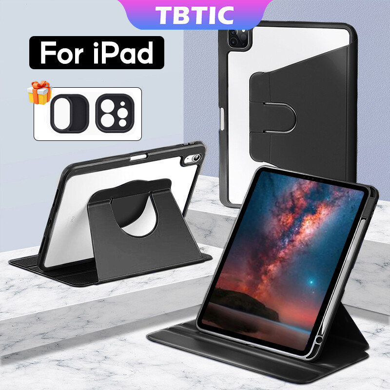 เคส ลาย TBTIC สําหรับ IPad 10th Air 5th Air4 10.9 นิ้ว Pro 11 12.9 Mini 6 8.3 นิ้ว 2019 10.2 7 8 9th Generation 360° ฝาครอบขาตั้ง แบบหมุนได้