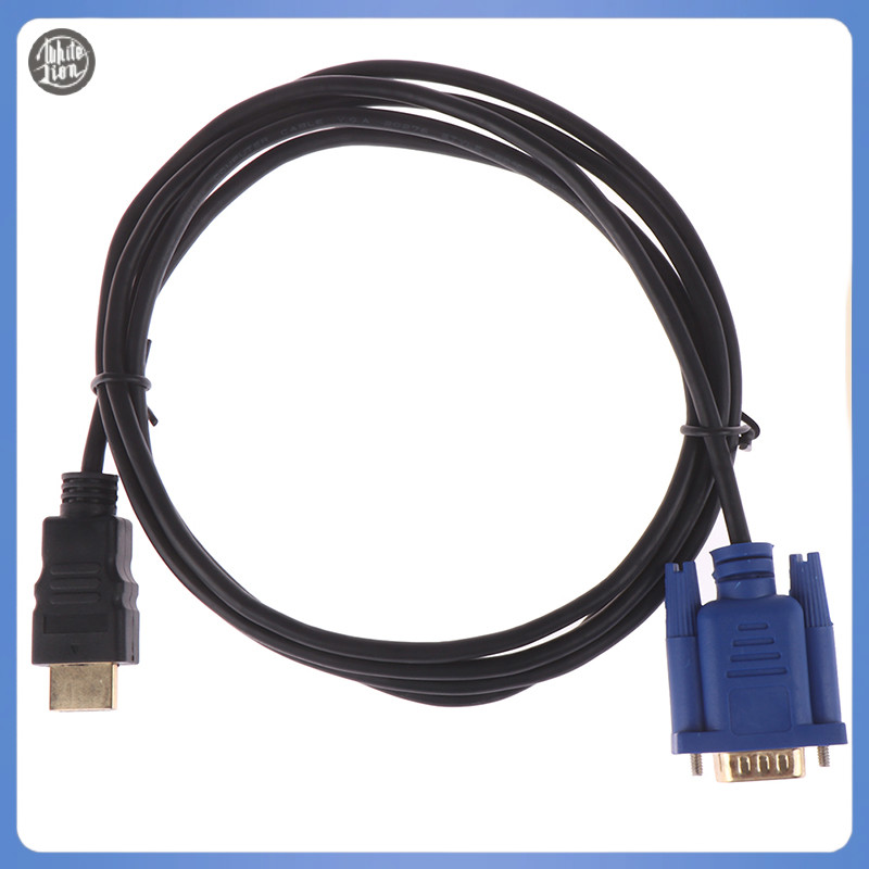 Wl| สายเคเบิลอะแดปเตอร์ 6 ฟุต hdmi gold male to vga hd-15 male 15pin 1.8m 1080p