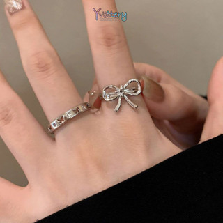 ร้านค้าไทย🔥แหวนรูปผีเสื้อสีเงินS925แฟชั่นสไตล์เกาหลีทรงไม่สม…