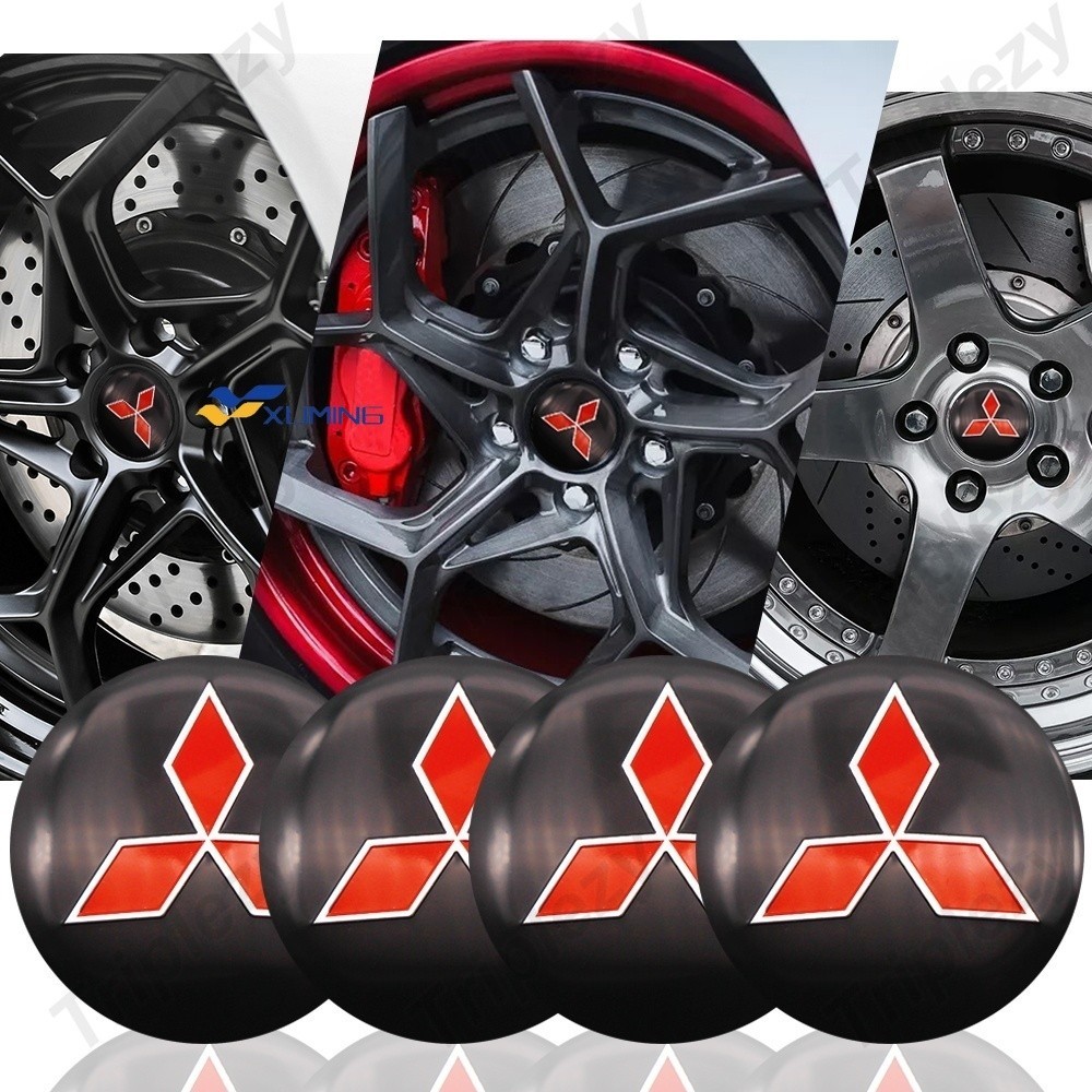 ฝาครอบดุมล้อรถยนต์ 60 มม. สําหรับ Mitsubishi Ralliart Outlander Mirage Lancer Evolution 10 9 Eclipse 4 ชิ้น