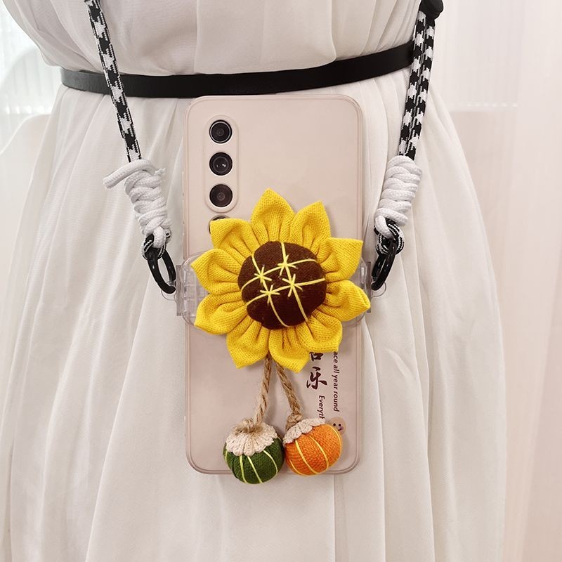 สายคล้องโทรศัพท์มือถือ ป้องกันการสูญหาย ลายการ์ตูนดอกทานตะวันน่ารัก แบบสากล