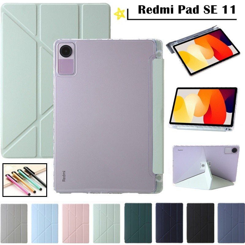 เคสหนัง ฝาพับ กันกระแทก พร้อมช่องใส่ดินสอ สําหรับ Xiaomi Redmi Pad SE 11 นิ้ว 2023