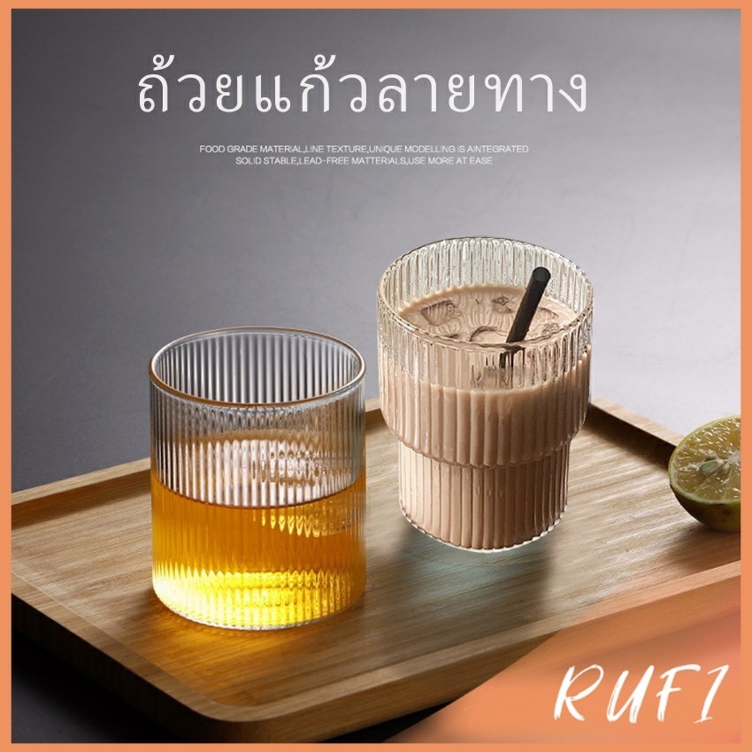 RUFI แก้วไวน์สร้างสรรค์ ถ้วยกาแฟ ถ้วยใสในครัวเรือน สปอตสินค้า glass cup