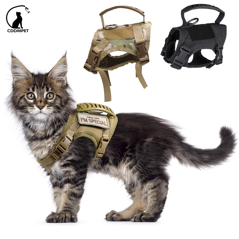 【CDDMPET】เสื้อกั๊กยุทธวิธี แมว ผ้าตาข่าย แบบนิ่ม สามารถปรับได้ สําหรับสัตว์เลี้ยง สุนัขขนาดเล็ก