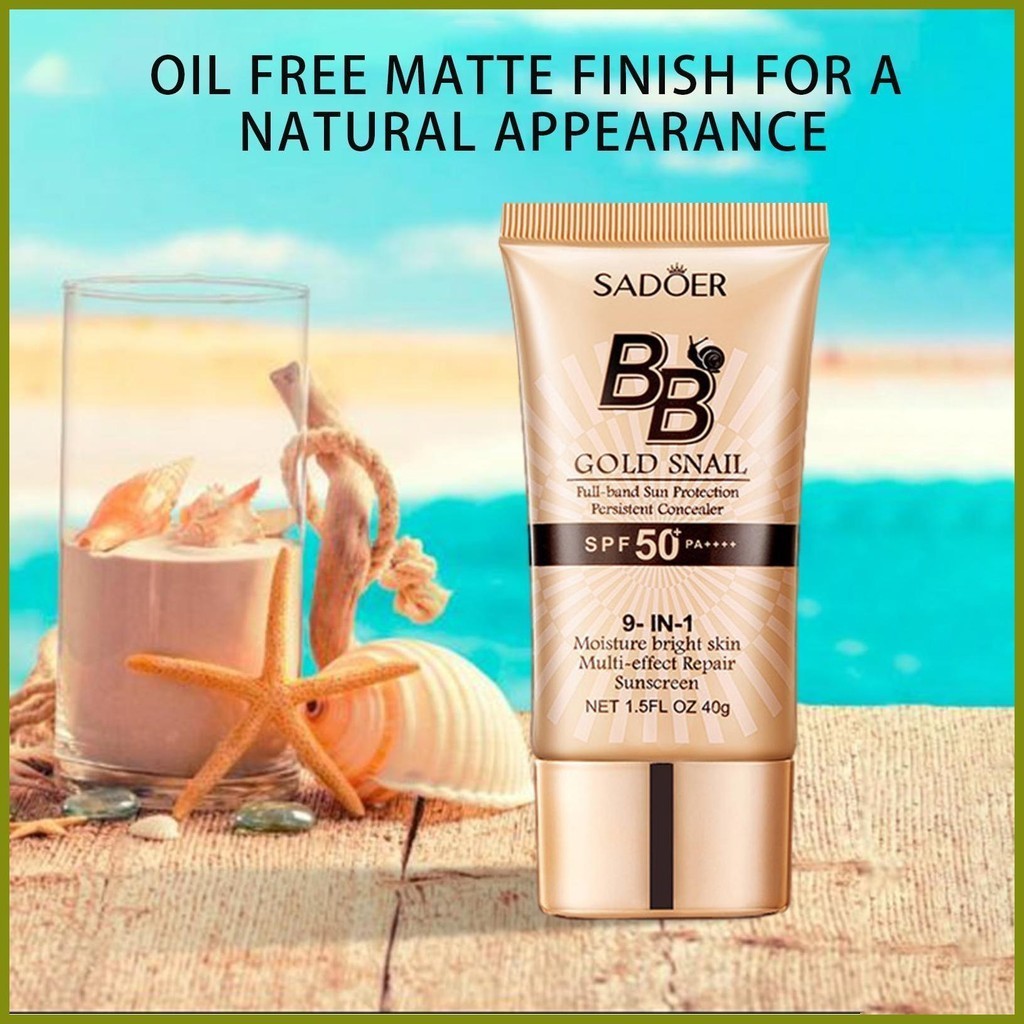 บีบีครีม SPF 50 กันแดด หอยทาก ซ่อมแซม บีบีครีม เข้มข้น กันน้ํา กันแดด รองพื้น แยก ชุ่มชื้น faotyth