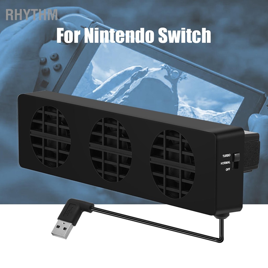Rhythm USB Cooling Fan Base Stand Dock Cooler Holder Bracket สำหรับคอนโซล Nintendo Switch NS