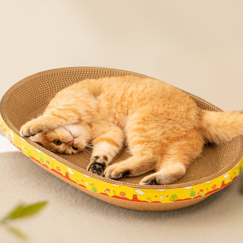 อ่างลับเล็บแมวทรงวงรี S / M / L / XL ที่ฝนเล็บแมว ที่ลับเล็บแมว Cat scratcher คุณภาพดี ราคาดีที่สุด แถมฟรี! แคทนิป 1 ซอง - รูปที่ 4