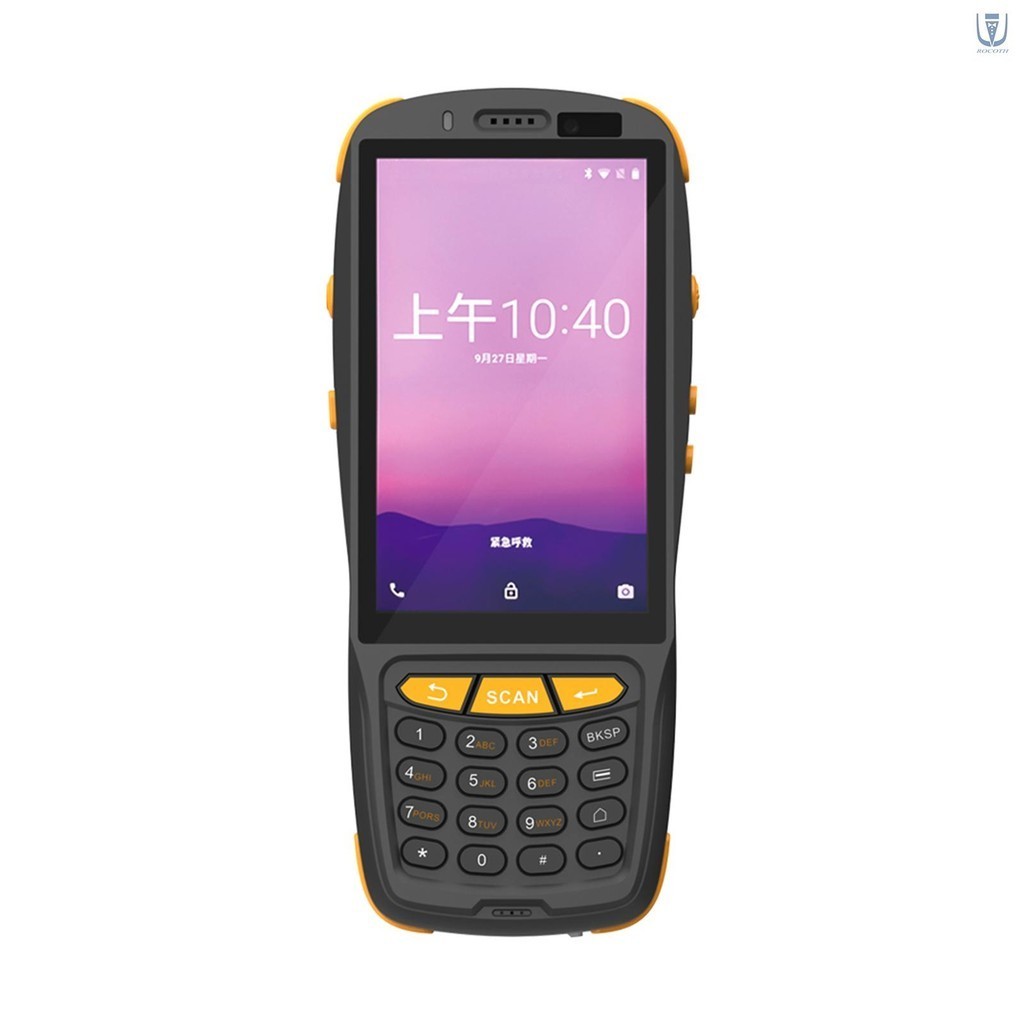 เครื่องสแกนบาร์โค้ด Android 9.0 PDA POS 1D 2D QR พร้อมหน้าจอสัมผัส 4 นิ้ว รองรับ 2 3 3G WiFi BT ฟังก์ชั่น NFC สําหรับคลังสินค้า