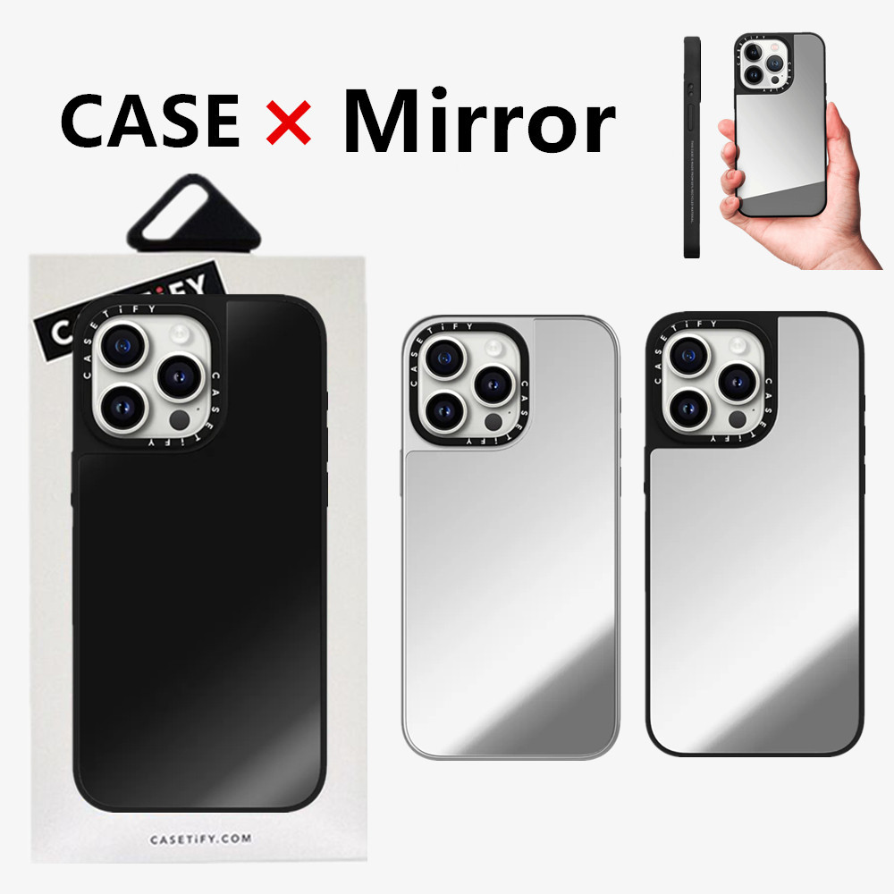 Casetifg เคสโทรศัพท์มือถือแบบกระจกชุบ กันกระแทก คุณภาพสูง พร้อมกล่อง สําหรับ iPhone 15 11 12 13 14 Pro Max