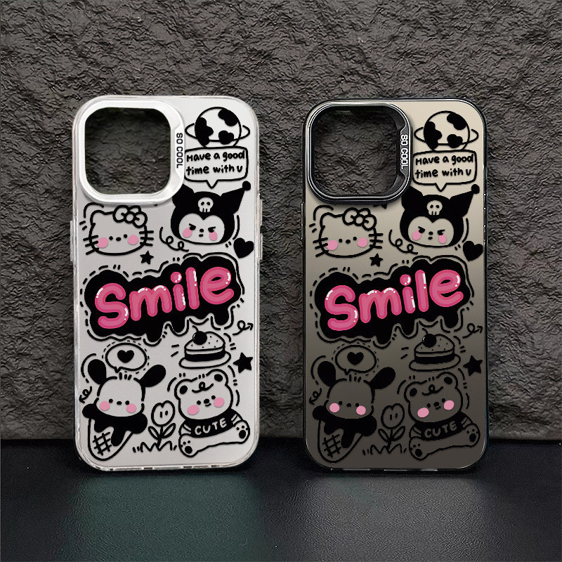เคสโทรศัพท์มือถือ ซิลิโคนแข็ง กันกระแทก ลายการ์ตูนแมวคุโรมิ สําหรับ IPhone 13 11 12 13Promax 14 15Pro MAX 7 8 Plus X XR XS MAX