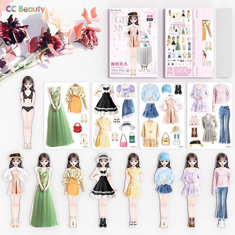 หนังสือสติกเกอร์แม่เหล็ก ชุดเจ้าหญิง แปะซ้ํา ของเล่นเสริมการเรียนรู้เด็กปฐมวัย เกมปริศนา ของเล่นเด็กผู้หญิง ของขวัญวันเกิด