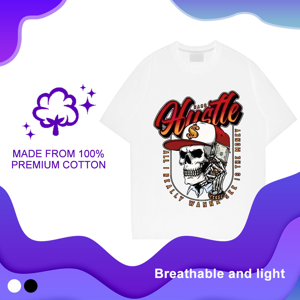 ร็อค วินเทจ หัวกะโหลกศีรษะ อนิเมะ การพิมพ์ เสื้อยืด สันทนาการ ร้อยชุด 100% ผ้าฝ้ายแท้ เทรนด์ ท็อปส์