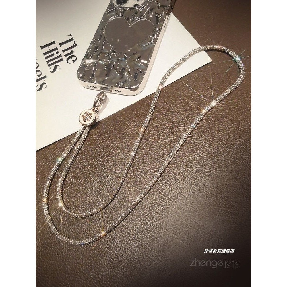 สายคล้องโทรศัพท์มือถือ ประดับเพชร พลอยเทียม หรูหรา ระดับไฮเอนด์ สําหรับผู้หญิง