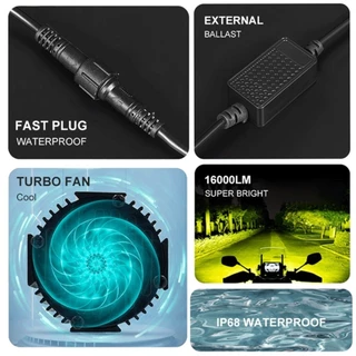 ไฟสปอร์ตไลท์ LED Mini Driving Light ไฟสองสี ขาว-เหลืองรุ่นมีไดเวอร์ 1คู่ มีพัดลมระบายความร้อนในตัว