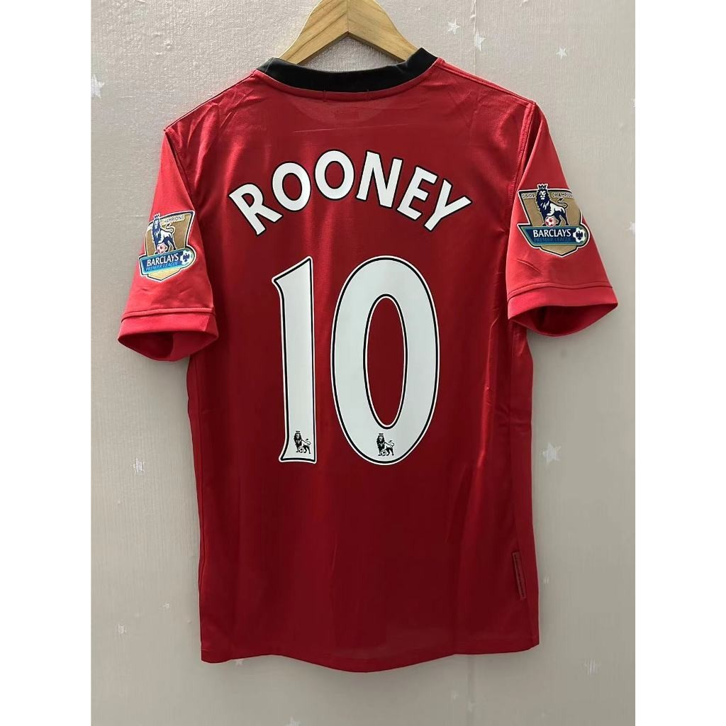 เสื้อกีฬาแขนสั้น ลายทีมชาติฟุตบอล MAN-U ROONEY J.S.PARK BERBATOV 09-10 ชุดเหย้า คุณภาพสูง สไตล์เรโทร