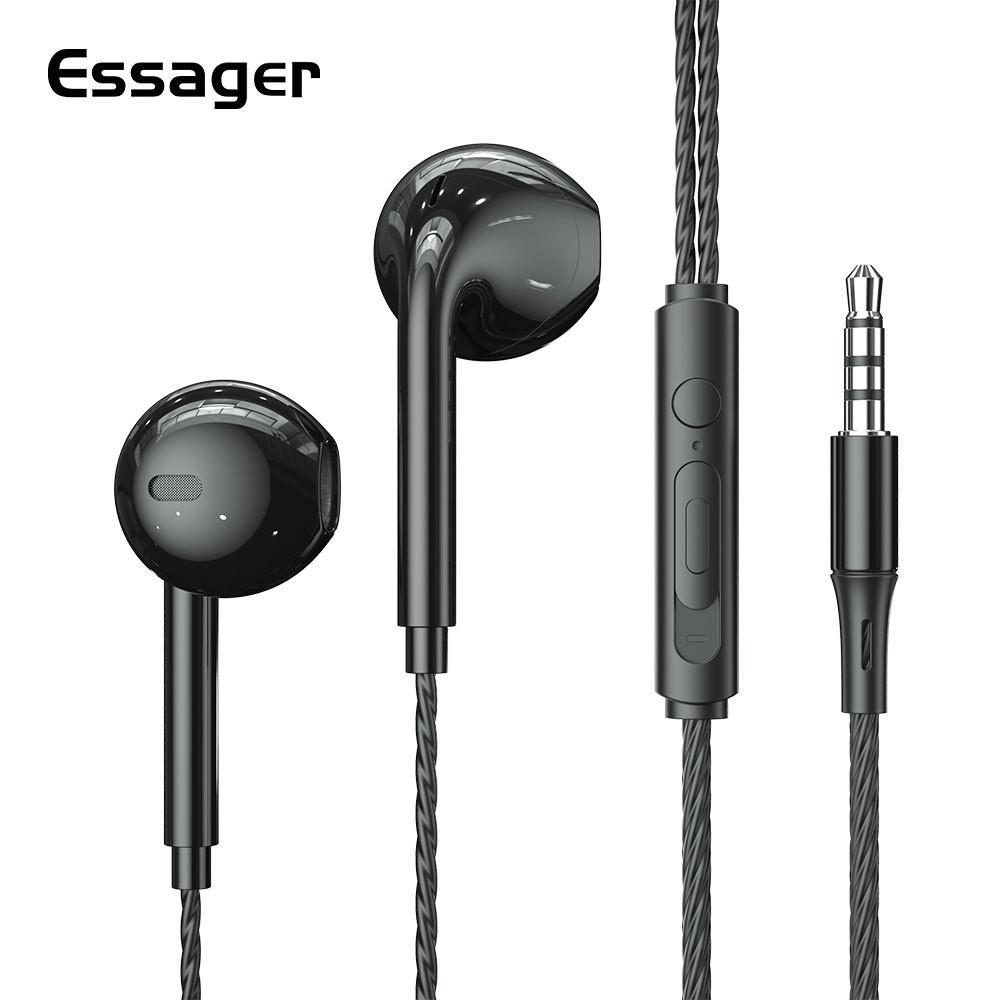 Essager Samsung คอมพิวเตอร์พีซีเฮดโฟนแบบมีสายอินเอียร์3.5มม. พร้อมไมโครโฟนสำหรับ Xiaomi เรดมี่หูฟังหูฟังสมาร์ทโฟน