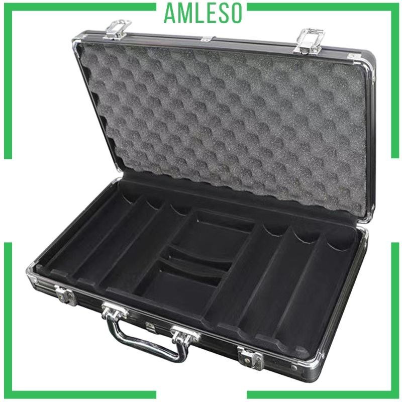 [Amleso] กระเป๋าเคสอะลูมิเนียมอัลลอย พร้อมตัวล็อก สําหรับใส่ชิปการ์ด
