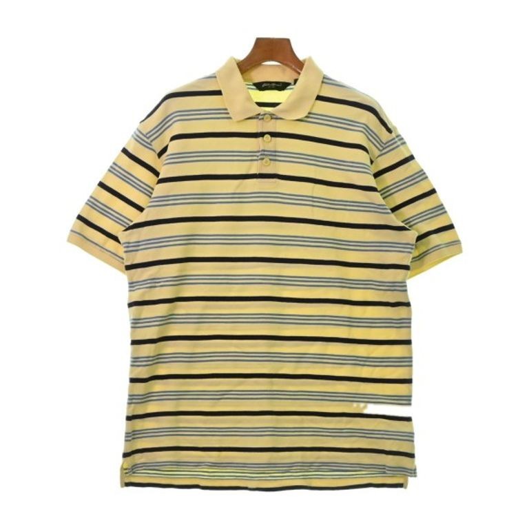 Polo Eddie Bauer A I R Shirt Striped yellow navy blue Direct from Japan Secondhand