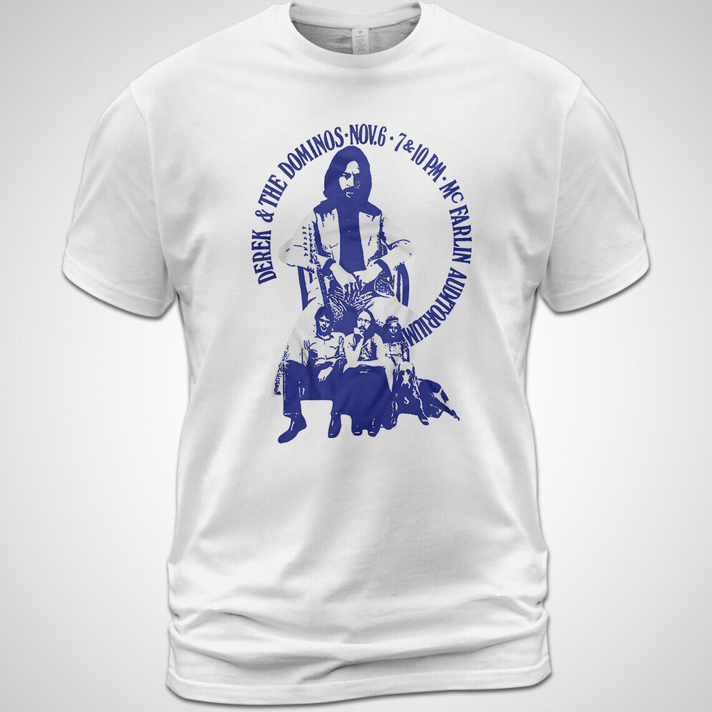 เสื้อยืดผ้าฝ้าย Derek And The Dominos Mcfarlin Auditorium Music Tee Eric Clapton
