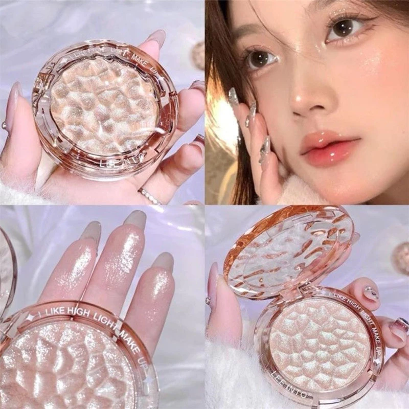 S-25🌟LEEINTO พาเลตต์ไฮไลท์ คอนทัวร์หน้า เนื้อฝุ่น กลิตเตอร์ ประกายมุก โมโนโครม กันน้ํา มีให้เลือก 3 สี