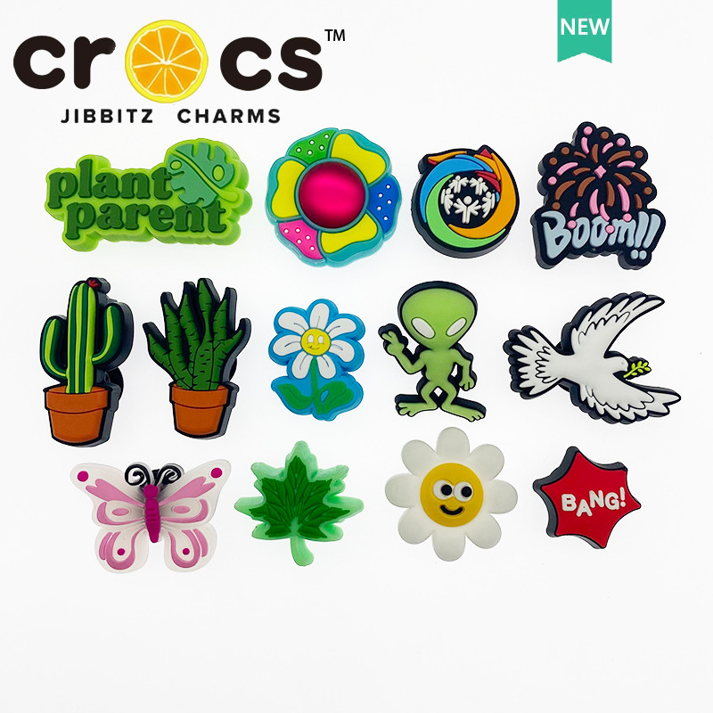 Jibbitz crocs charm แท้  กระถางดอกไม้ สีเขียว DIY อุปกรณ์เสริมรองเท้า