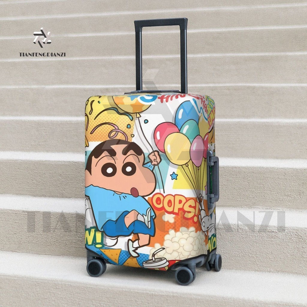 ผ้าคลุมกระเป๋าเดินทาง ลายการ์ตูนชินจัง ซักทําความสะอาดได้ ป้องกันรอยขีดข่วน ขนาด 18-32 นิ้ว