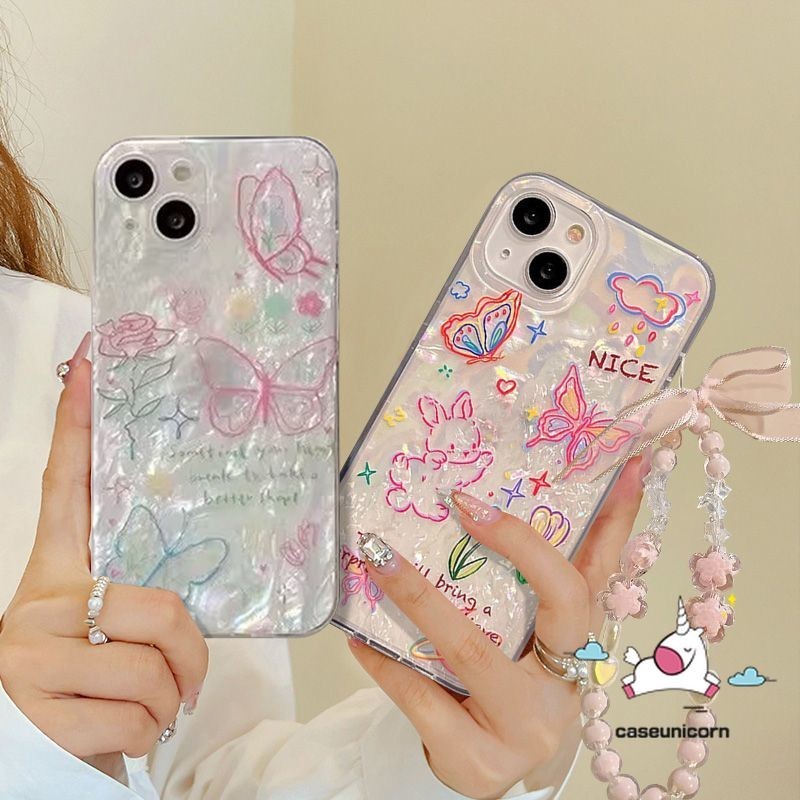 เคสโทรศัพท์มือถือ ลายการ์ตูนผีเสื้อ ดอกไม้ พร้อมสายคล้องมือ สไตล์เรโทร สําหรับ Vivo Y22 Y17 Y36 Y17s Y100 Y30 Y27s V29 Y33 Y12s Y27 Y11 Y15 Y12i Y20 Y21s V25 Y21 Y16 Y51 Y02 V27 Y31 Y15s Y20s Y35 V25E Y91C Y91