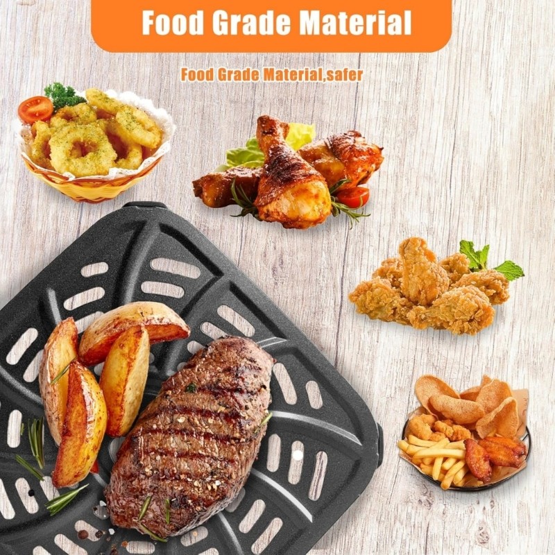 R * 6QT Metal Liners Nonstick Air Fryers เสื่อทําอาหารมัลติฟังก์ชั่น Air Fryers Pad Air Fryers แผ่นโ