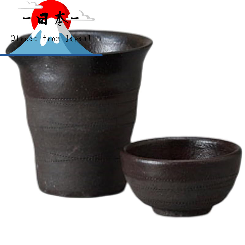 [Direct from Japan]
Ale-net Sake Set - Tokkuri Bottle and Ochoco Cups Set, approximately 9cm in diam
